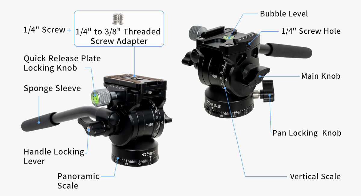 Full Specs of Seestar Th10 Fluid Tripod Head