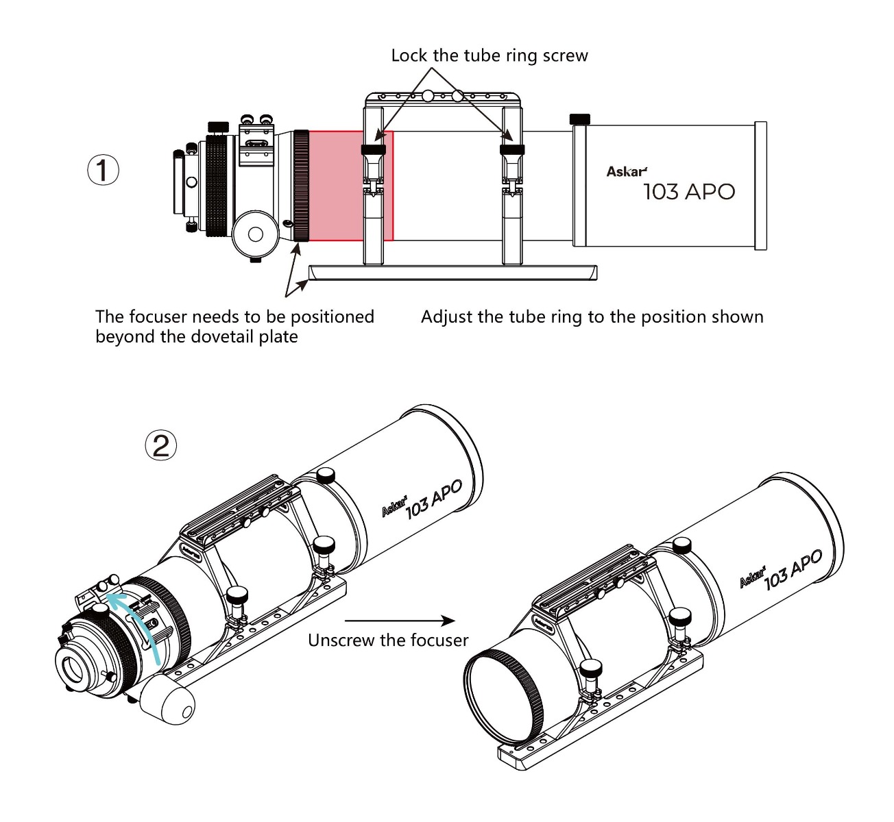 Askar 0.6x Reducer Setup Images