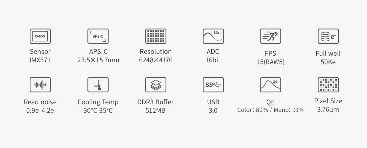 ZWO ASI2600MC DUO Astrophotography Camera ZWO ASI2600MC DUO Astrophotography Camera