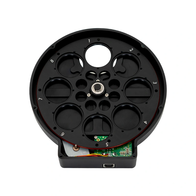 side view of ZWO EFW (Electronic Filter Wheel) 8 x 1.25