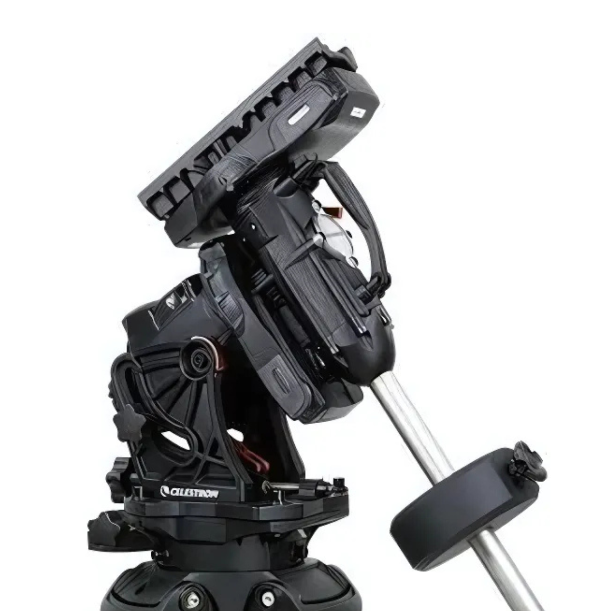 Side view of Celestron CGX-L Equatorial Mount with counterweight