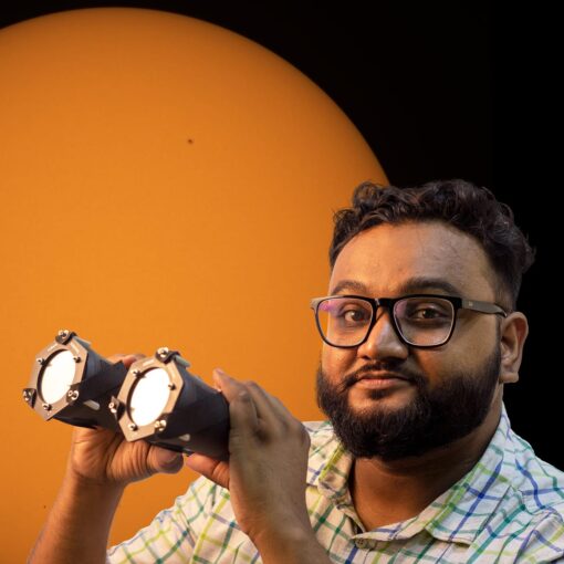 Main image of Vorion Scientific Mounted Solar Filter with Thousand Oaks Optical SolarLite Film For BINOCULARS - 100mm Aperture Binocular – Binoculars > Solar Filters | Shop at Vorion Scientific India