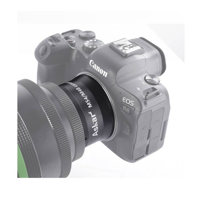 Setup image of Askar 54mm / 48mm Wide T-Ring for Canon EOS R Mirrorless Cameras