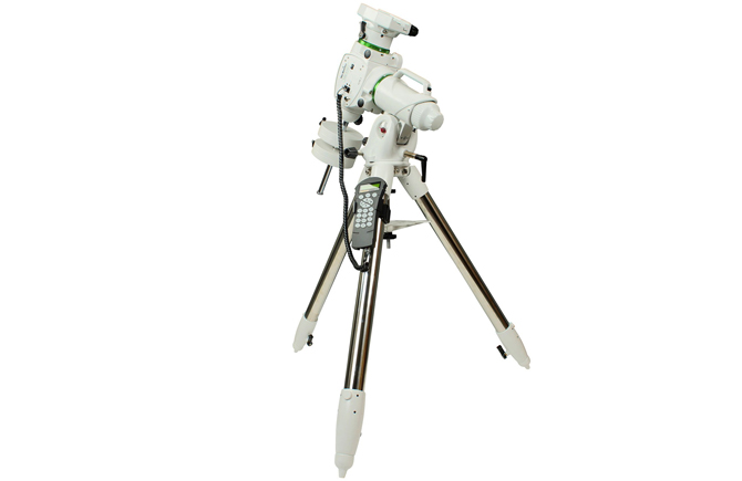 Side view of Sky-Watcher EQ6-R Pro equatorial mount with tripod