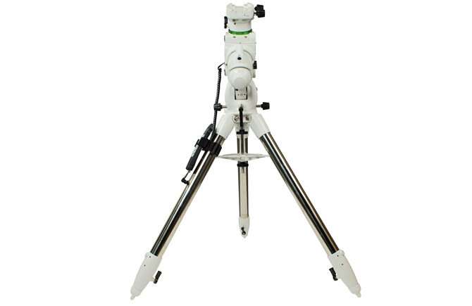 Side view of Sky-Watcher EQ6-R Pro equatorial mount with tripod