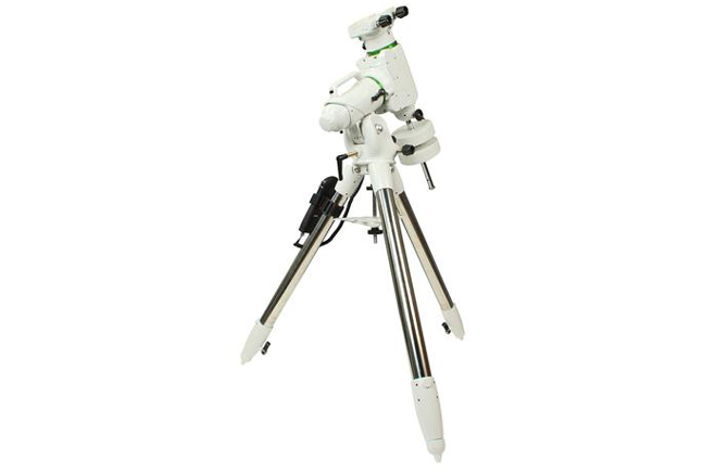 Side view of Sky-Watcher EQ6-R Pro equatorial mount with tripod