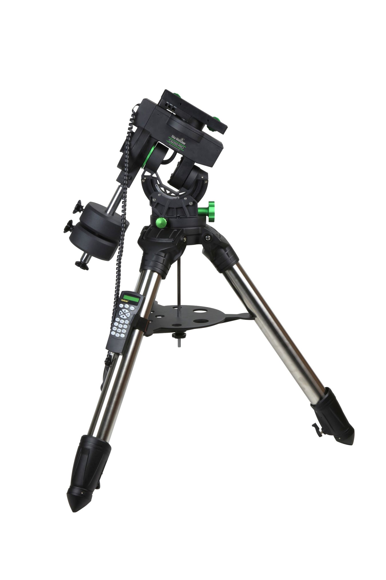 Side view of Sky-Watcher CQ350 Pro Mount with Heavy Duty Field Tripod