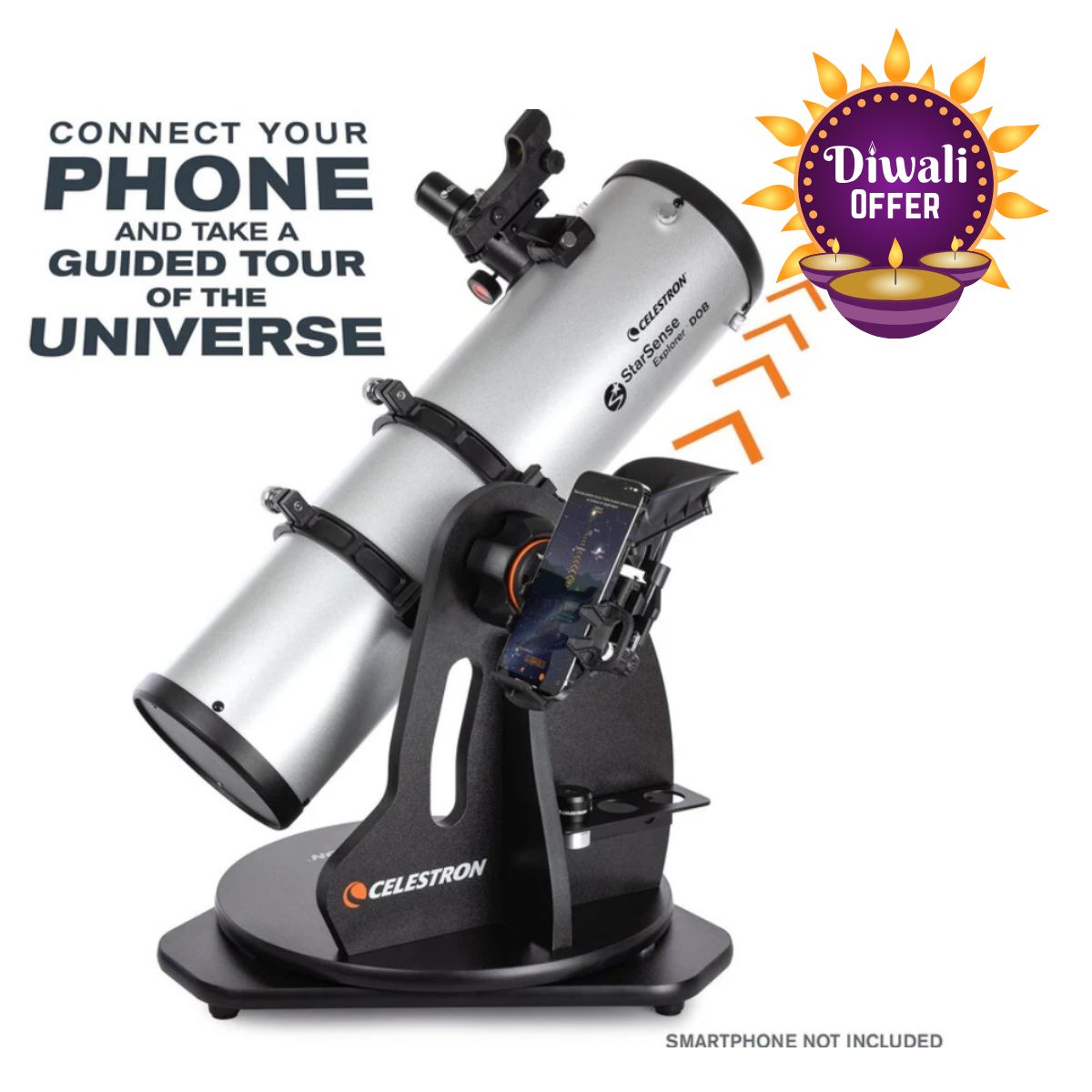 Main image of Celestron StarSense Explorer 130mm Tabletop Dobsonian Telescope – Telescope > Reflector Telescopes | Shop at Vorion Scientific India