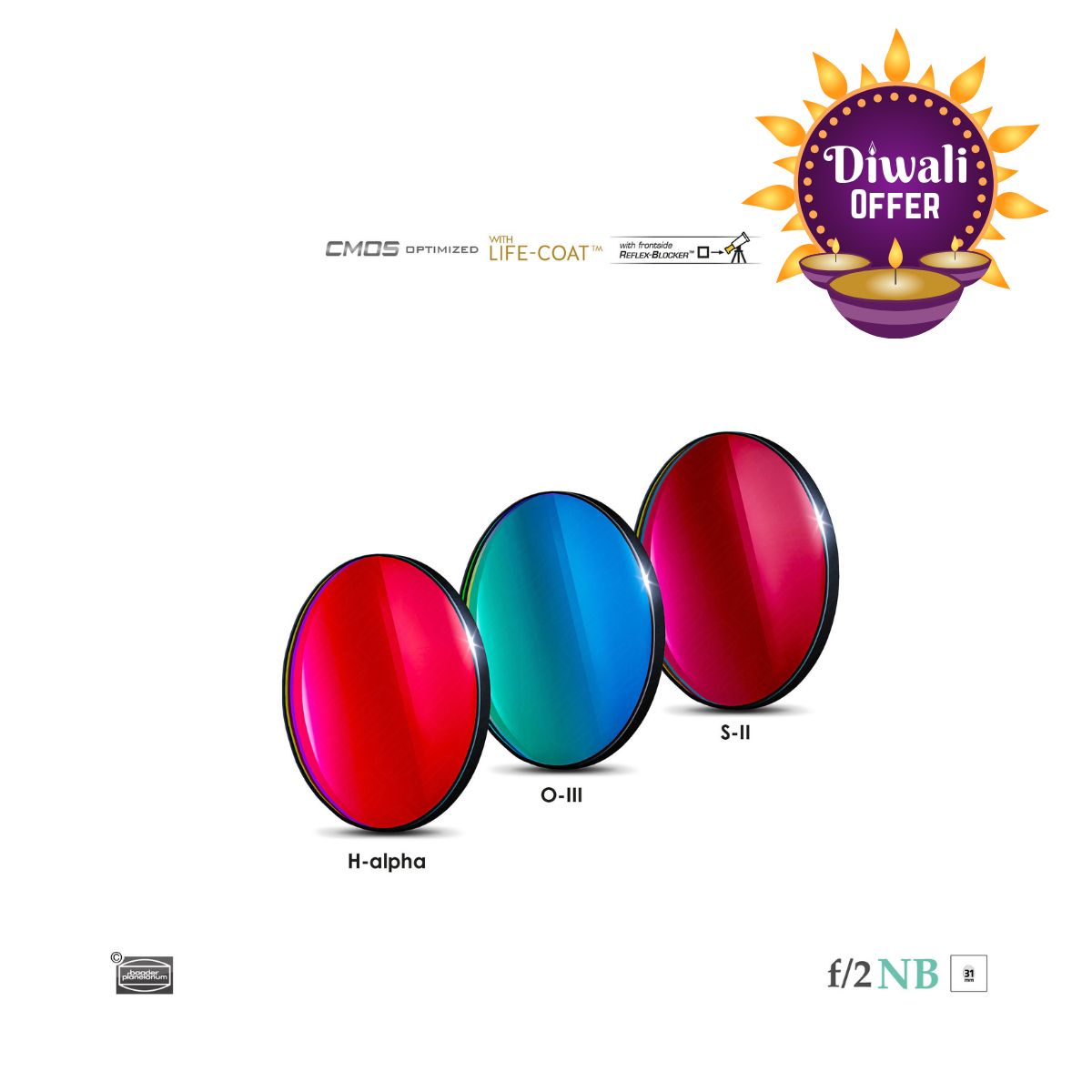 Main image of Baader 6.5nm f2 high-speed filter set CMOS-optimized HSO Set
