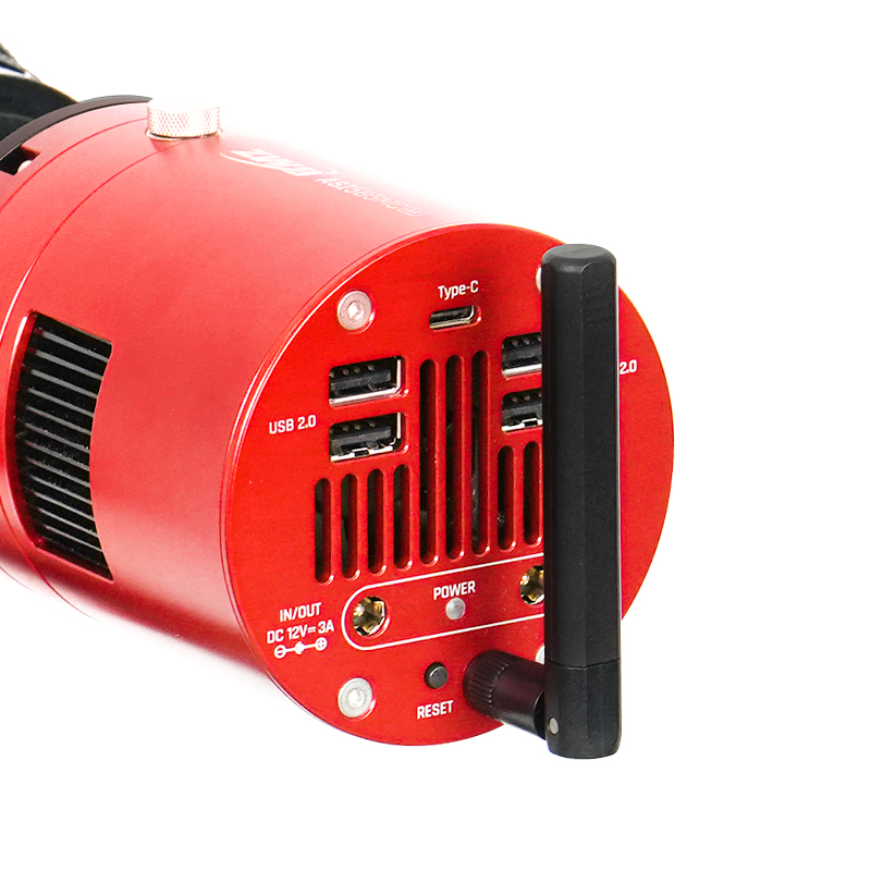 Side view of ZWO ASI585MM Air Astro Wireless Smart Camera