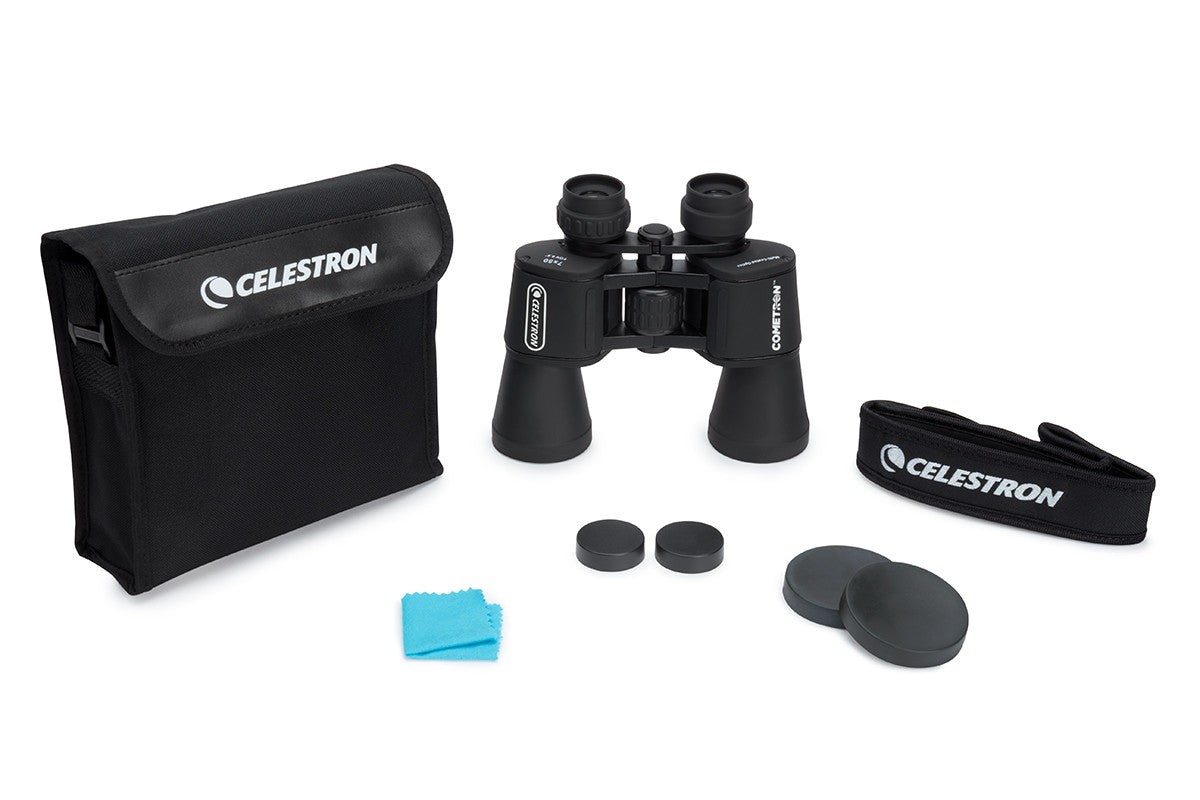 Side view of Celestron Cometron 7x50 PORRO Binocular