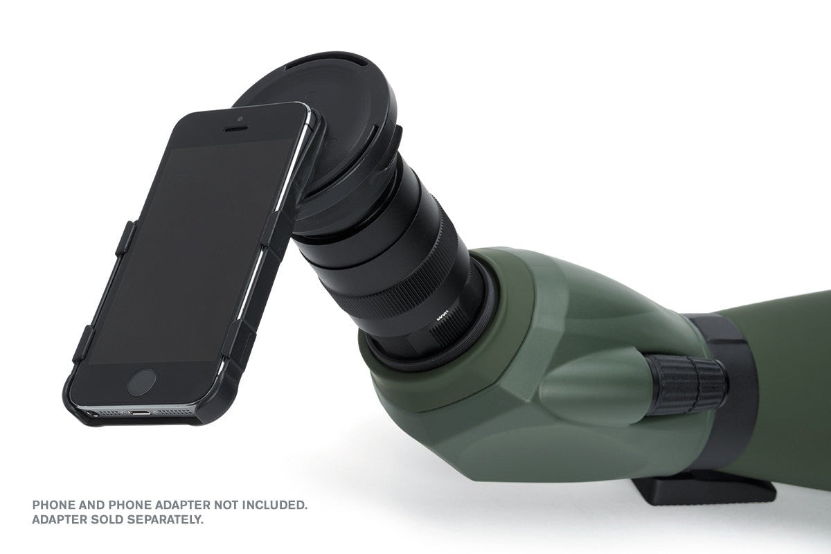 Side view of CELESTRON SPOTTING SCOPE REGAL M2 22-67X100MM ED ANGLED ZOOM