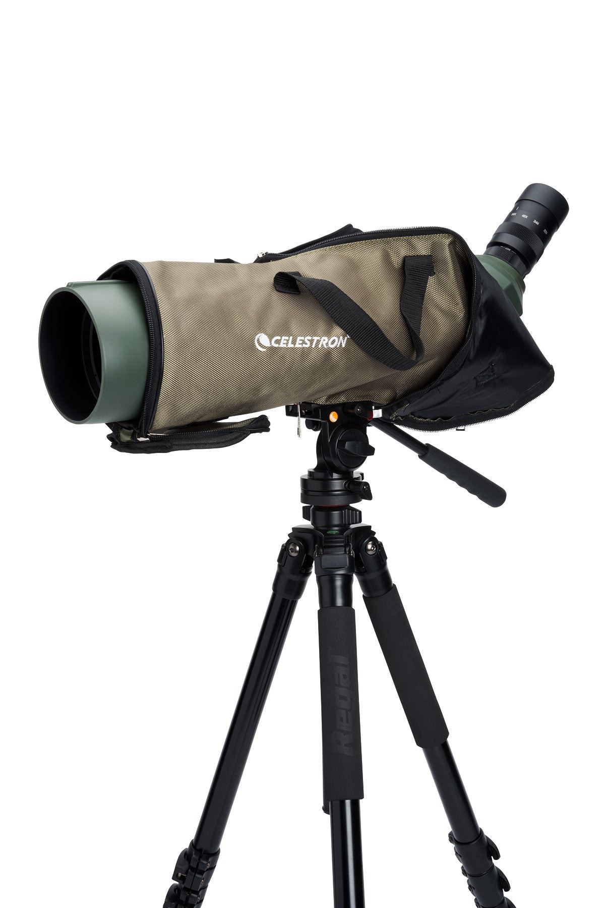 Side view of CELESTRON SPOTTING SCOPE REGAL M2 22-67X100MM ED ANGLED ZOOM