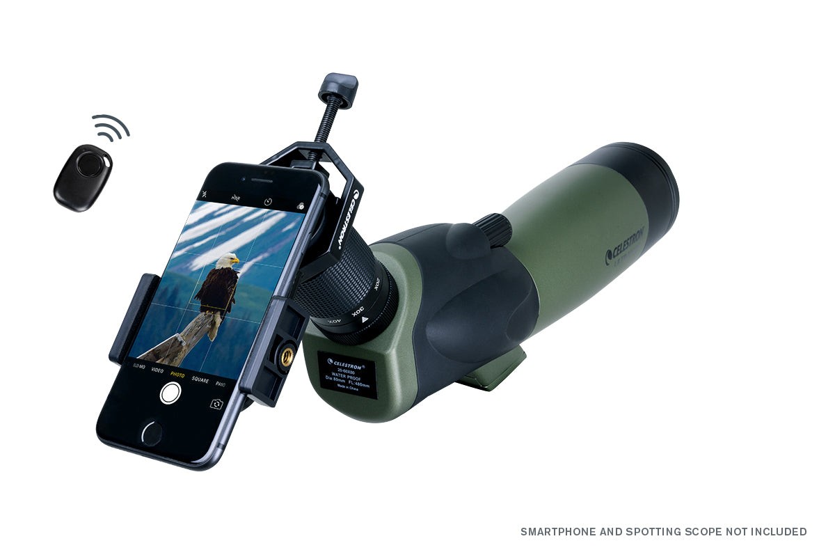 Side view of Celestron Basic Phone Adapter DX Kit