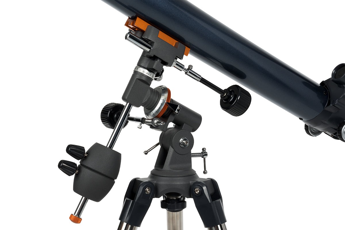 Side view of Celestron AstroMaster 70EQ Telescope