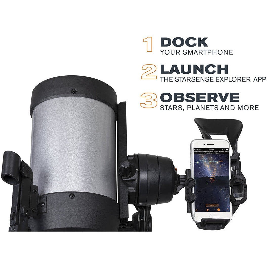 Side view of Celcelestron Telescope Starsense Explorer Dx6 SCT