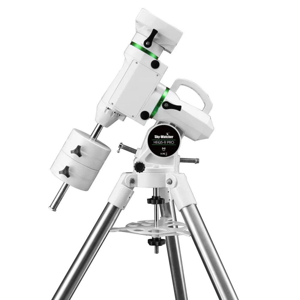 Sky-Watcher HEQ5-R Pro GoTo equatorial telescope mount with stainless steel tripod and counterweights