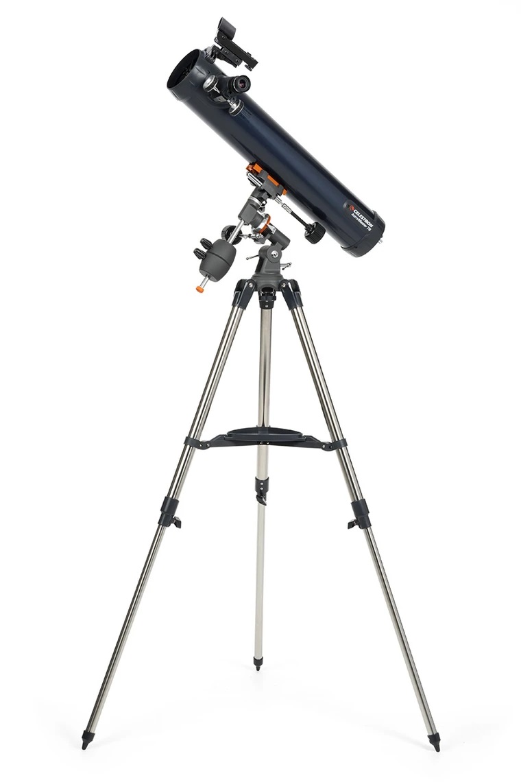 Side view of Celestron Astromaster 76EQ Telescope – Telescope > Reflector Telescopes | Shop at Vorion Scientific India