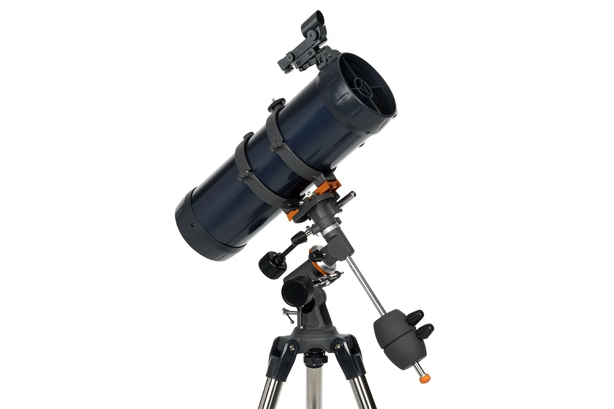 Side view of Celestron Astromaster 114EQ Telescope – Telescope > Reflector Telescopes | Shop at Vorion Scientific India