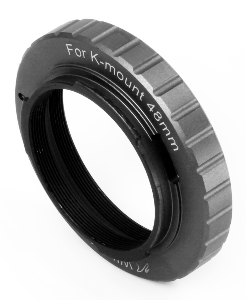 Side view of William Optics 48mm T mount for Pentax K - Black – Accessories > Adapters Spacers Converters Tilters | Shop at Vorion Scientific India