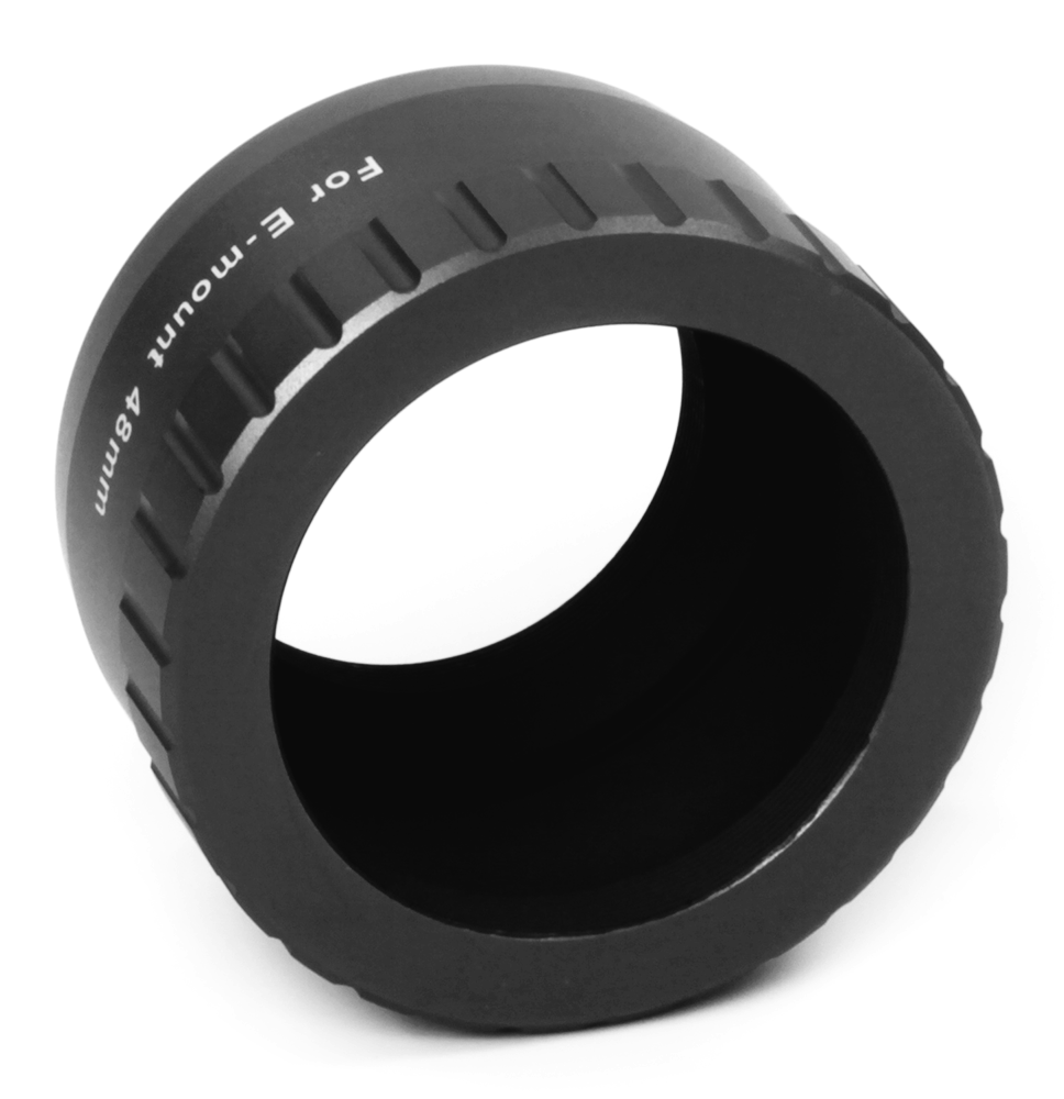 Side view of William Optics 48mm T mount for Sony E - Black – Accessories > Adapters Spacers Converters Tilters | Shop at Vorion Scientific India