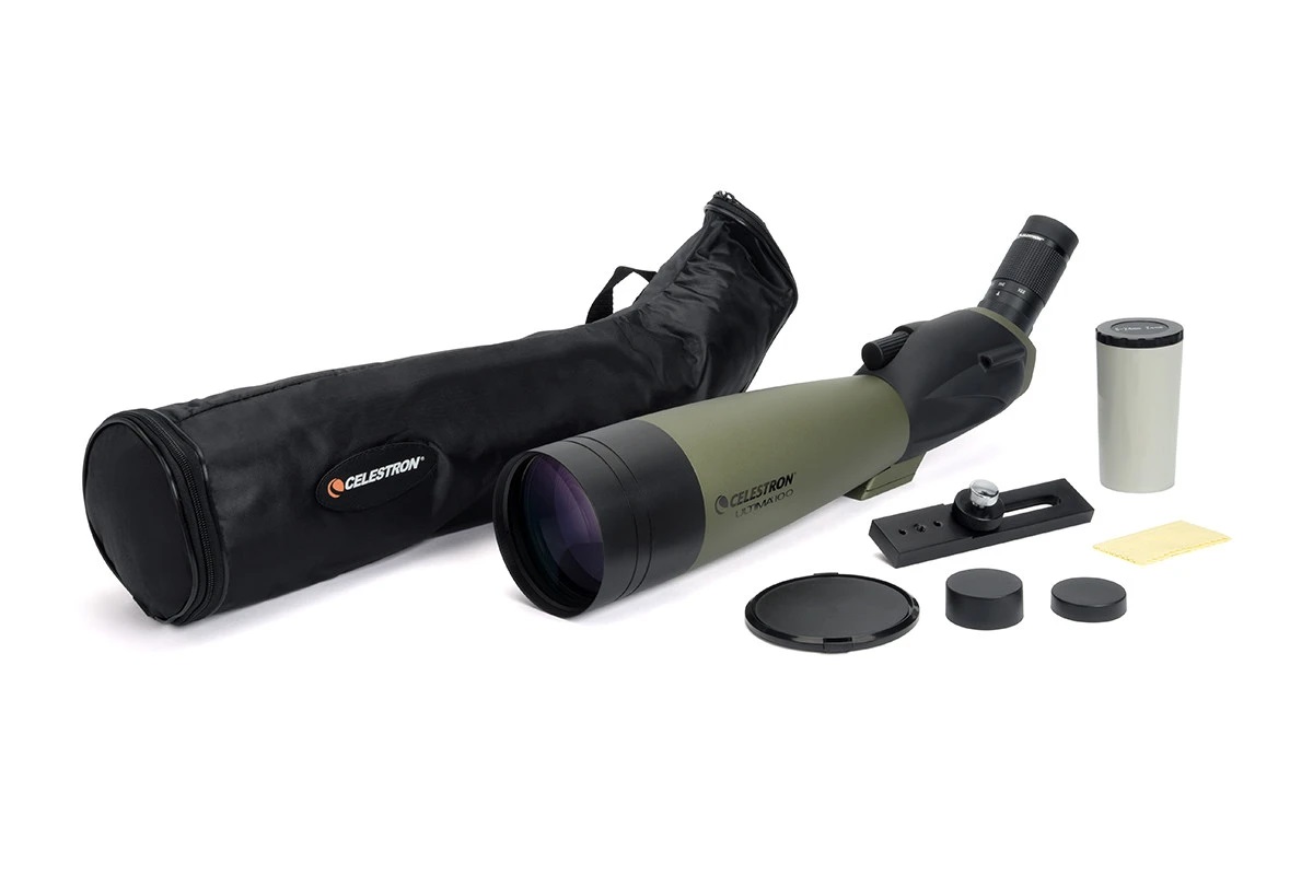 Side view of Celestron Ultima 100 - 45 Degree Spotting Scope – Spotting Scope | Shop at Vorion Scientific India