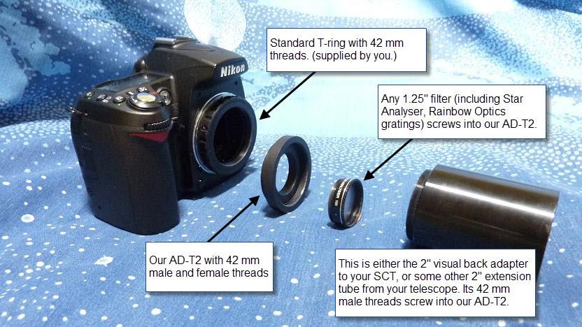 Side view of AD-T2 Dslr Adapter – Spectroscope > Spectroscope Accessories | Shop at Vorion Scientific India