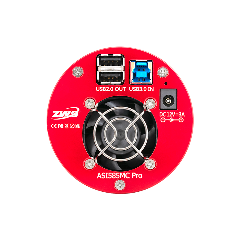 Side view of ZWO ASI585MC Pro Camera – Camera > DSO Cameras | Shop at Vorion Scientific India