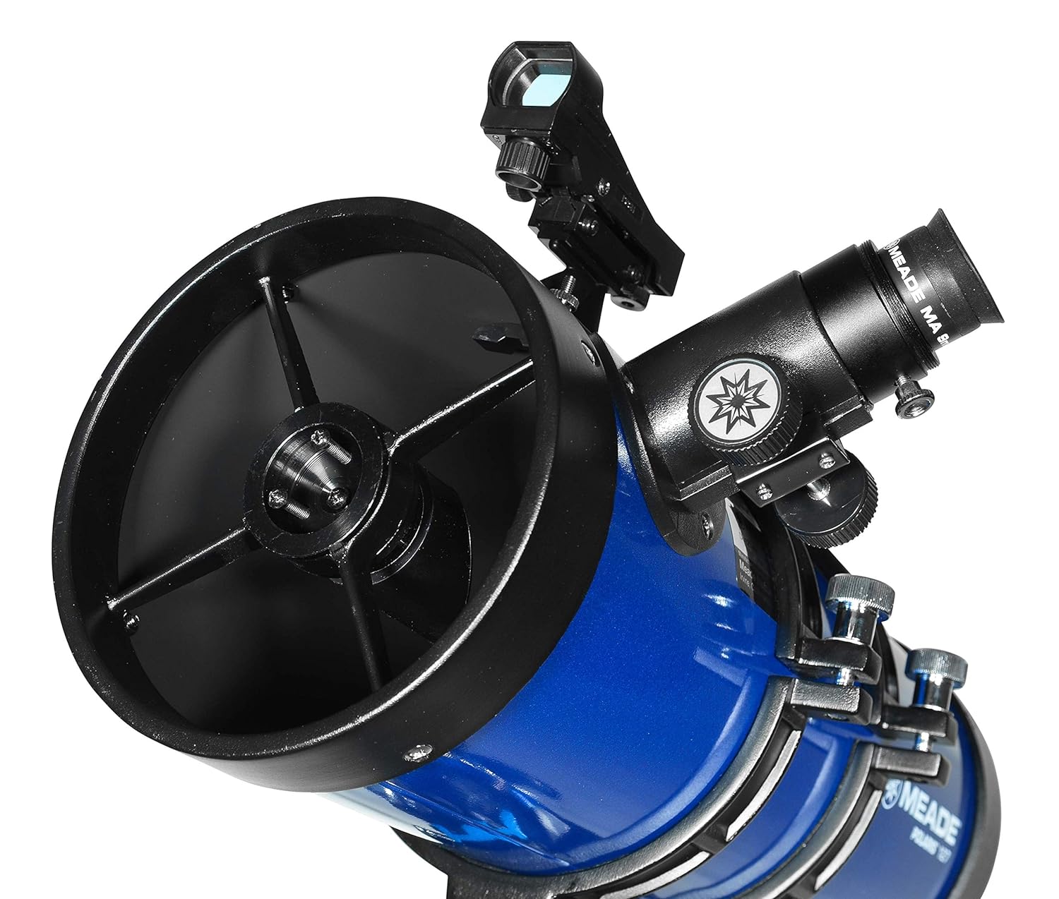 Side view of MEADE POLARIS 127 /1000 EQ – Telescope > Reflector Telescopes | Shop at Vorion Scientific India