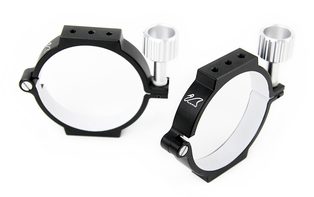Side view of William Optics Mounting Rings 90mm – Accessories > Telescope Tube Rings | Shop at Vorion Scientific India