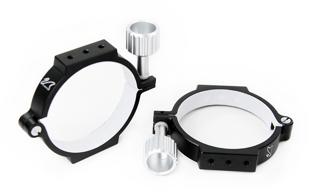 Side view of William Optics Mounting Rings 90mm – Accessories > Telescope Tube Rings | Shop at Vorion Scientific India