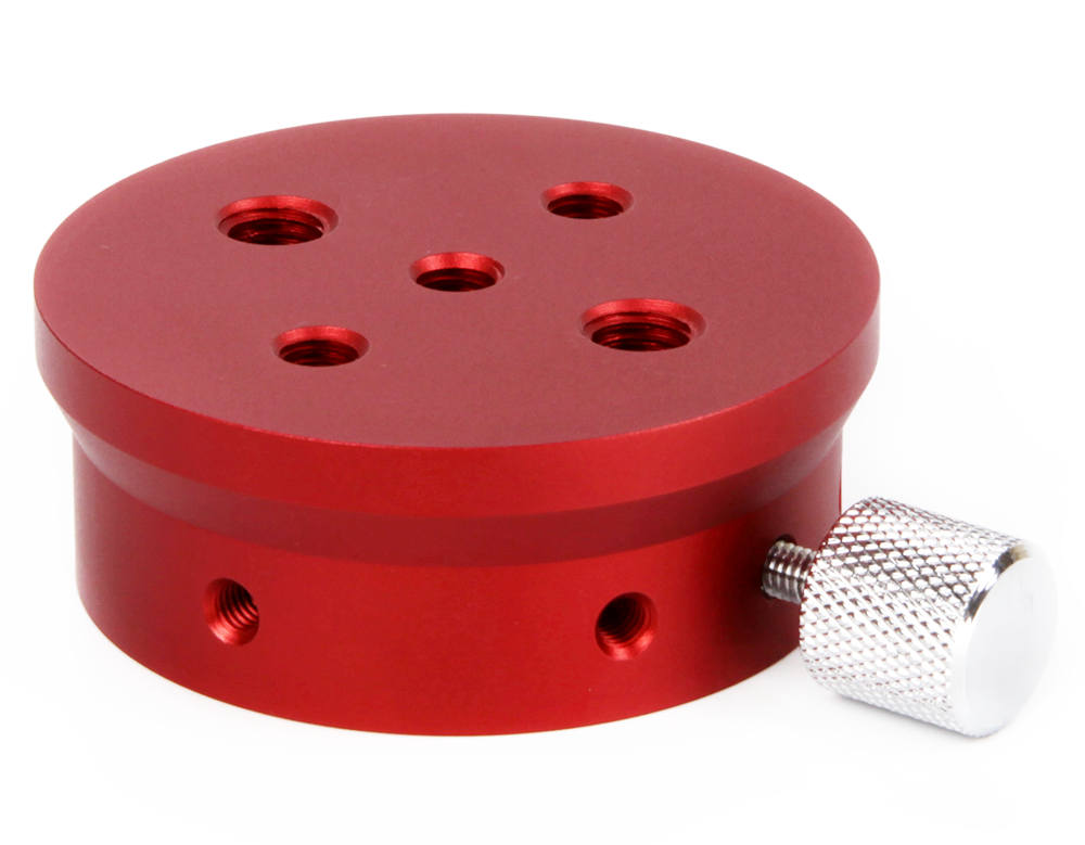 Side view of William Optics iOptron Skyguider Pro Dec adapter – Accessories > Adapters Spacers Converters Tilters | Shop at Vorion Scientific India